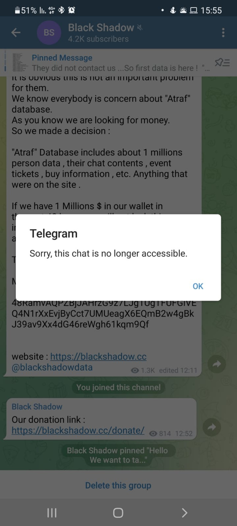 ערוץ הטלגרם של ההאקרים שנחסם