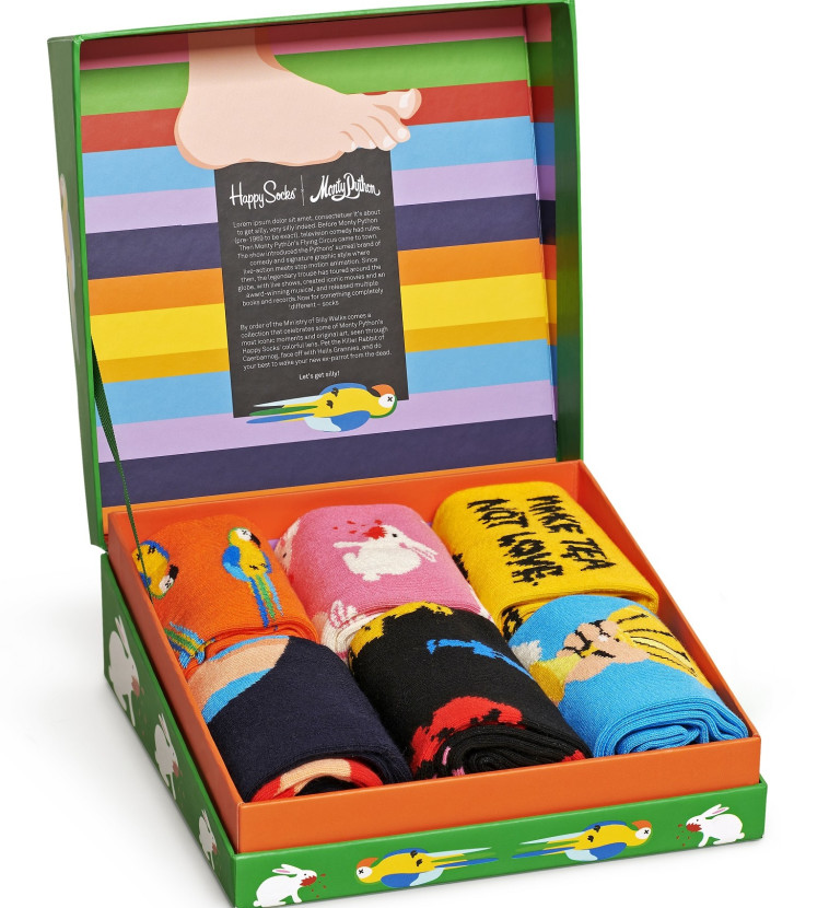 מארז גרביים Happy Socks x Monty Python ל- STORY. מחיר: 300 שקלים