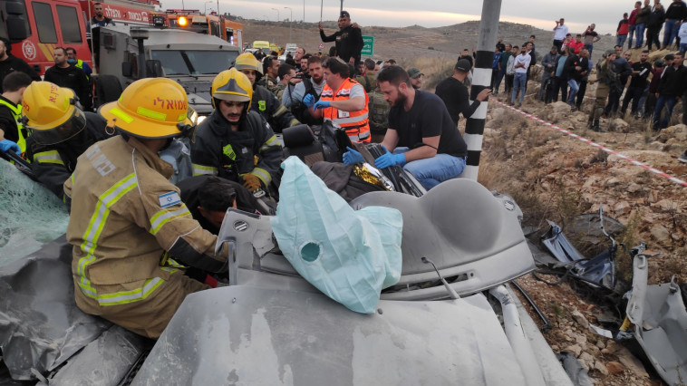 מזירת התאונה בכביש 465 