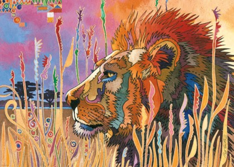 ''מלך החיות בהפסקה'', פאזל 1000 חלקים מסדרת הפאזלים חיות בצבע  (צילום: Heye)