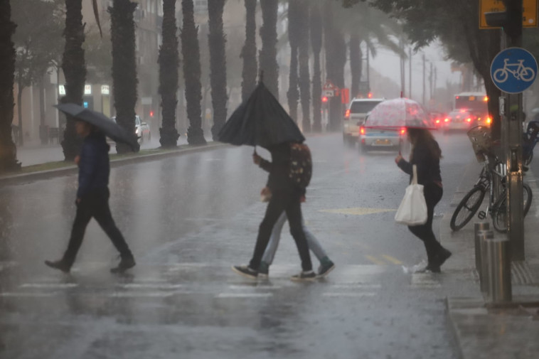 סערת ''כרמל'' בתל אביב  (צילום: איתן אלחדז/TPS)