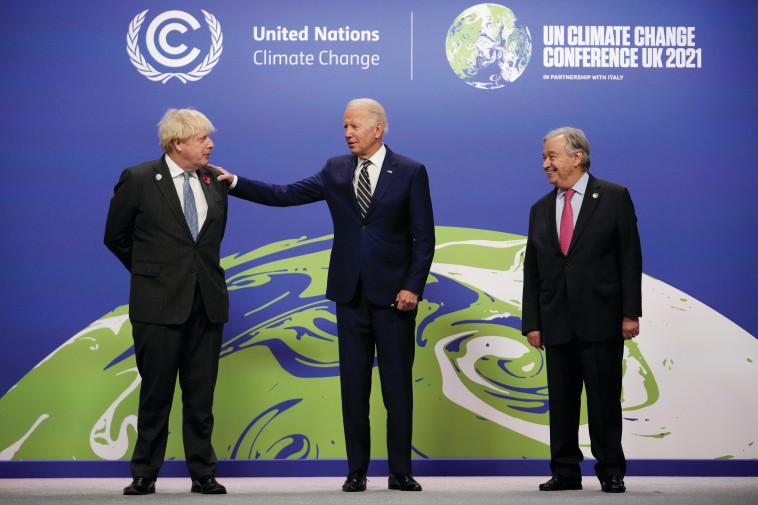 ביידן, ג'ונסון, ועידת האקלים בגלאזגו (צילום: gettyimages)
