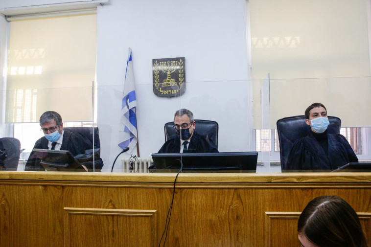 השופטים לפני הקראת עונשו של אלירן מלול (צילום: שלו שלום/TPS)