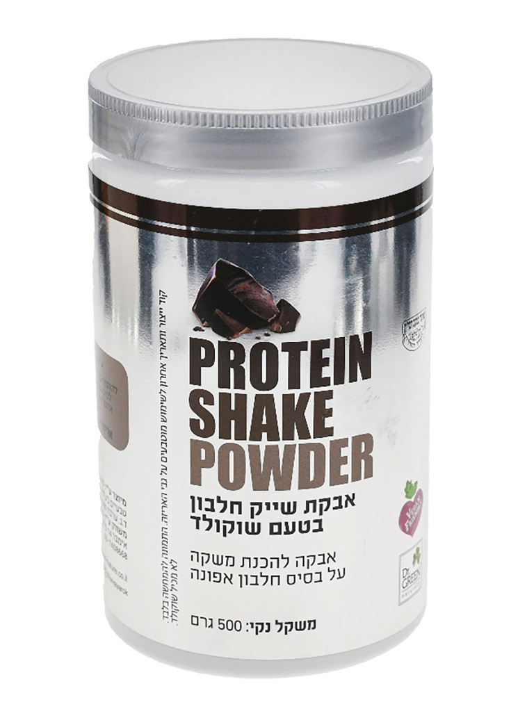 אבקת חלבון בטעם שוקולד. מחיר 500 גרם 120 שח. להשיג בטבע ירוק