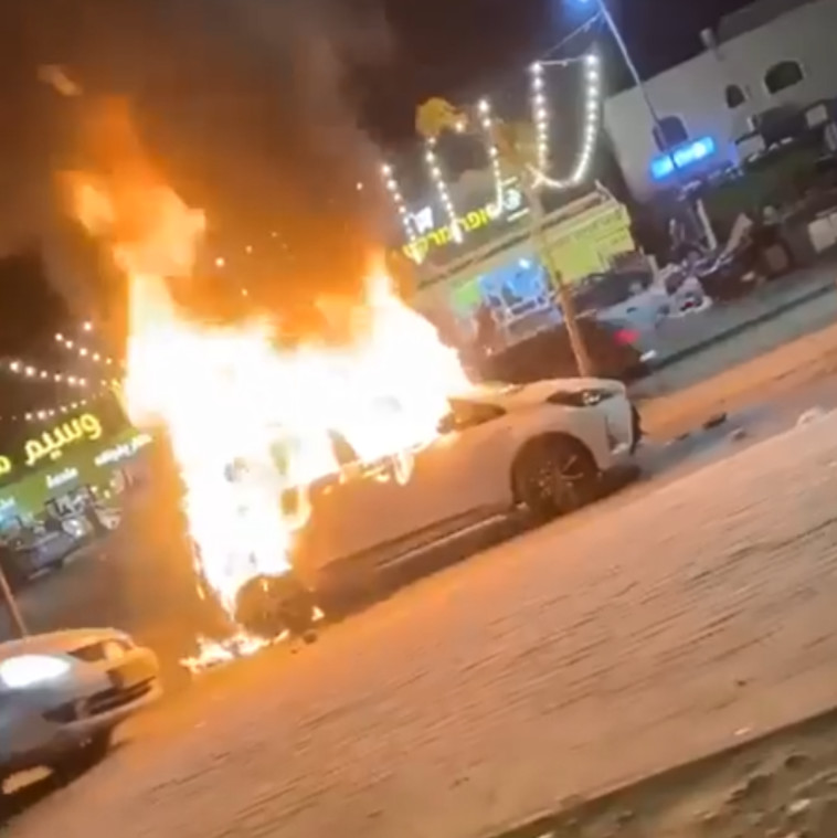 מהומות בנגב: רכב הוצת במהלך המהומות