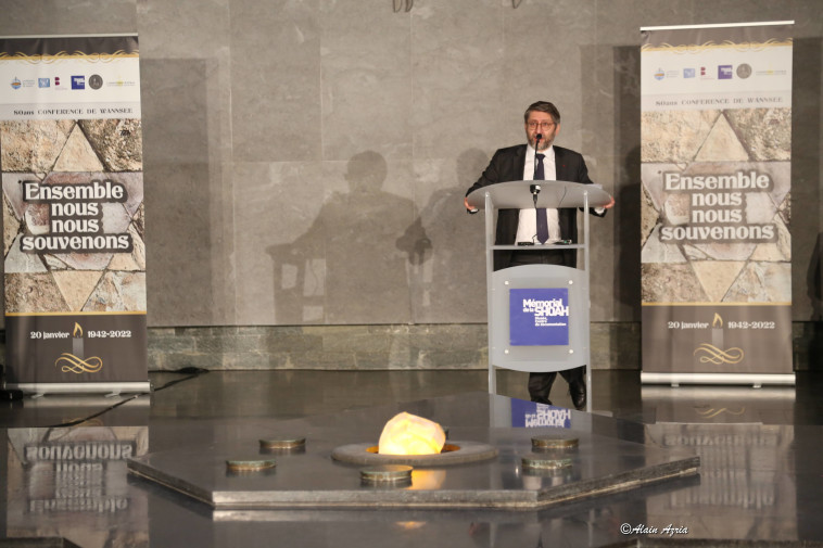 טקס לציון 80 השנים מאז ועידת ואנזה, במוזיאון השואה בפריז