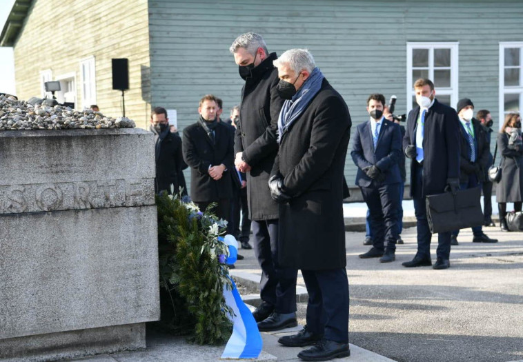 השר לפיד וקנצלר אוסטריה במחנה הריכוז מאוטהאוזן 