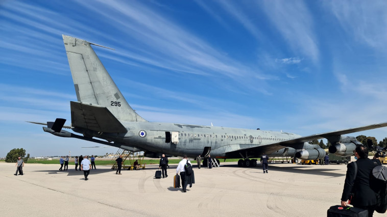 L'avion Ram avec lequel Ganz est arrivé à Bahreïn (Photo : Tal Lev Ram)