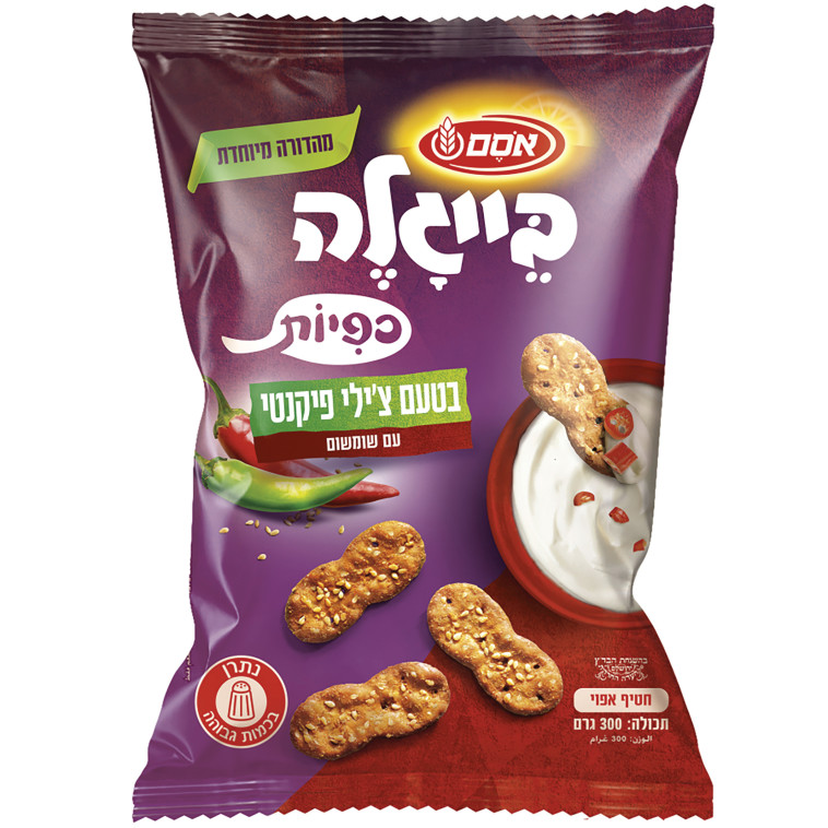 אסם בייגלה כפיות בטעם צ'ילי פיקנטי