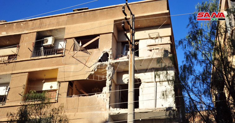 נזקי התקיפה שיוחסה לישראל בסוריה (צילום: רשתות ערביות)