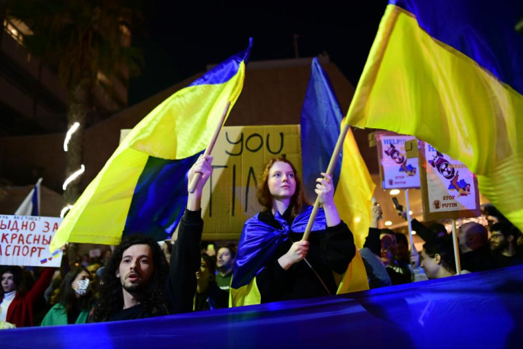 מפגינים נגד רוסיה בישראל