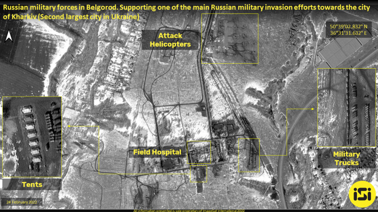 הצבא הרוסי בבעיר בלגורוד דוח המודיעין של אימג'סאט אינטרנשיונל (צילום: ImageSat International (ISI) www.imagesatintl.com)