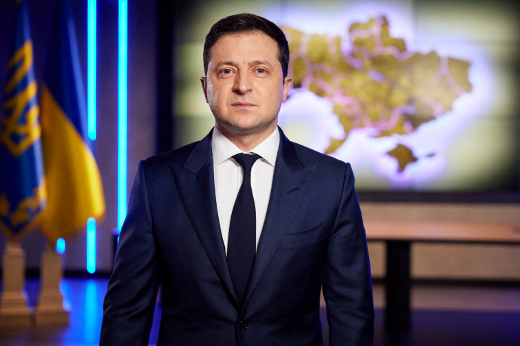 ולדימיר זלנסקי (צילום: Ukrainian Presidential Press Service/Handout via REUTERS)