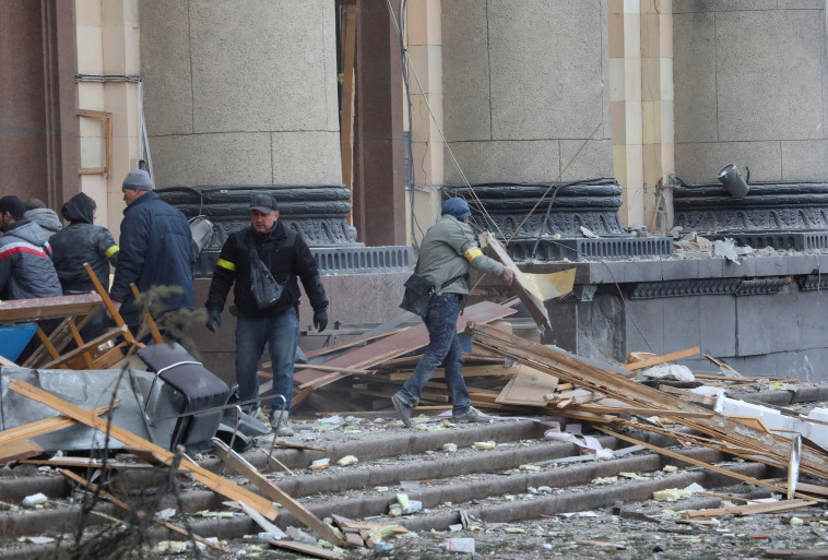 הרס בניין הממשל שנפגע מטיל רוסי בחרקוב, אוקראינה (צילום: רויטרס)