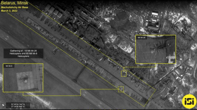 ריכוז כלי טיס במינסק, בלארוס (צילום: ImageSat International