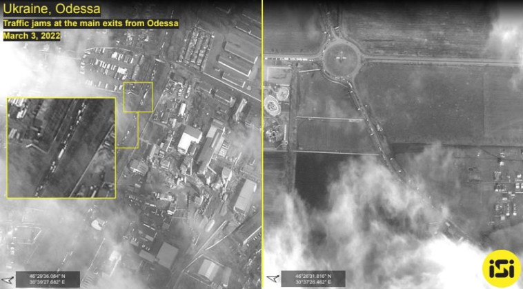 עומסי תנועה באודסה, אוקראינה (צילום: ImageSat International