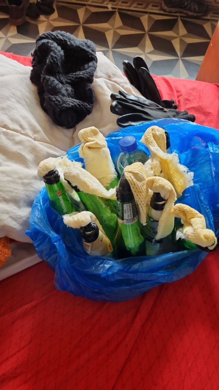 בקבוקי תבערה שנתפסו