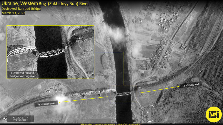 נזק באוקראינה מתקיפה רוסית (צילום: ImageSat International