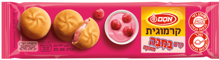 קרמוגית במילוי קרם במבה אדומה