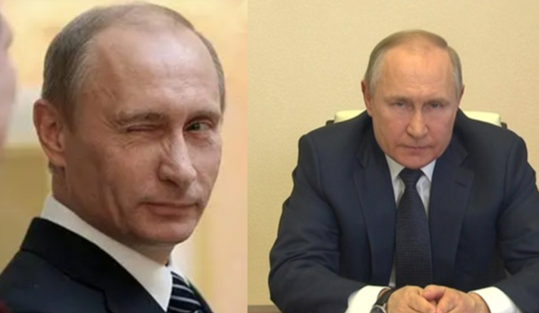 On the left (before) Putin is light and loose, on the right (after) he is angry and stressed (Photo: Getty images)