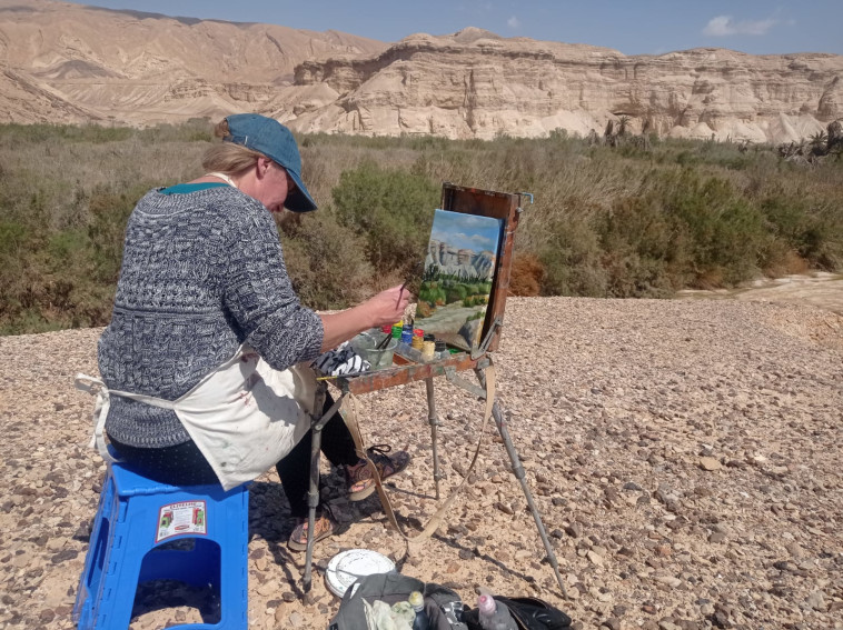 הציירים המתנדבים בעין צין ועין עקרבים