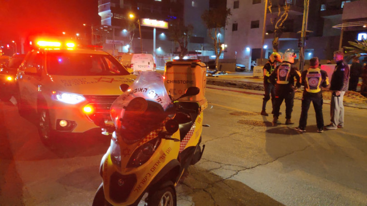 The scene of the attack in Hadera (Photo: MDA operational documentation)