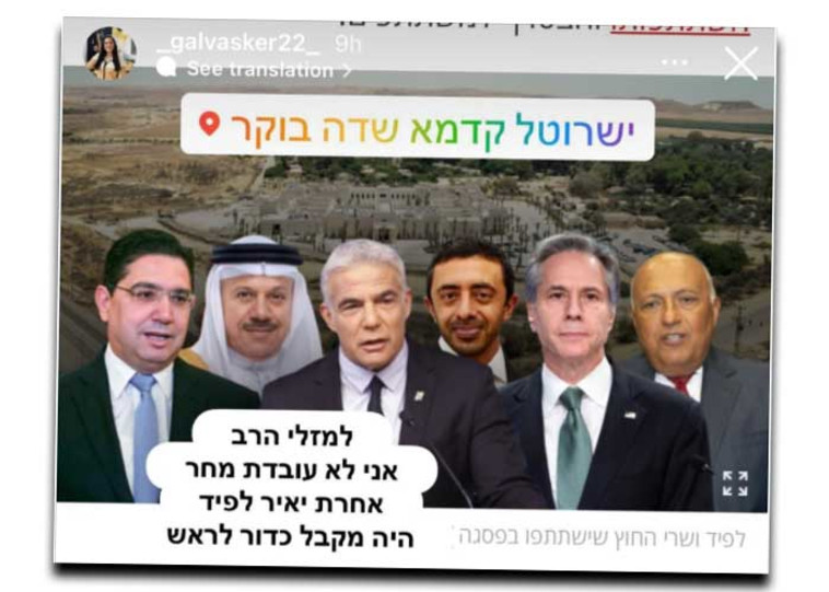 הסטורי שהעלתה גל ווסקר ובו איום כלפי יאיר לפיד