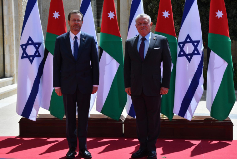 הנשיא הרצוג ומלך ירדן בפגישה בעמאן  (צילום: חיים צח לע''מ)