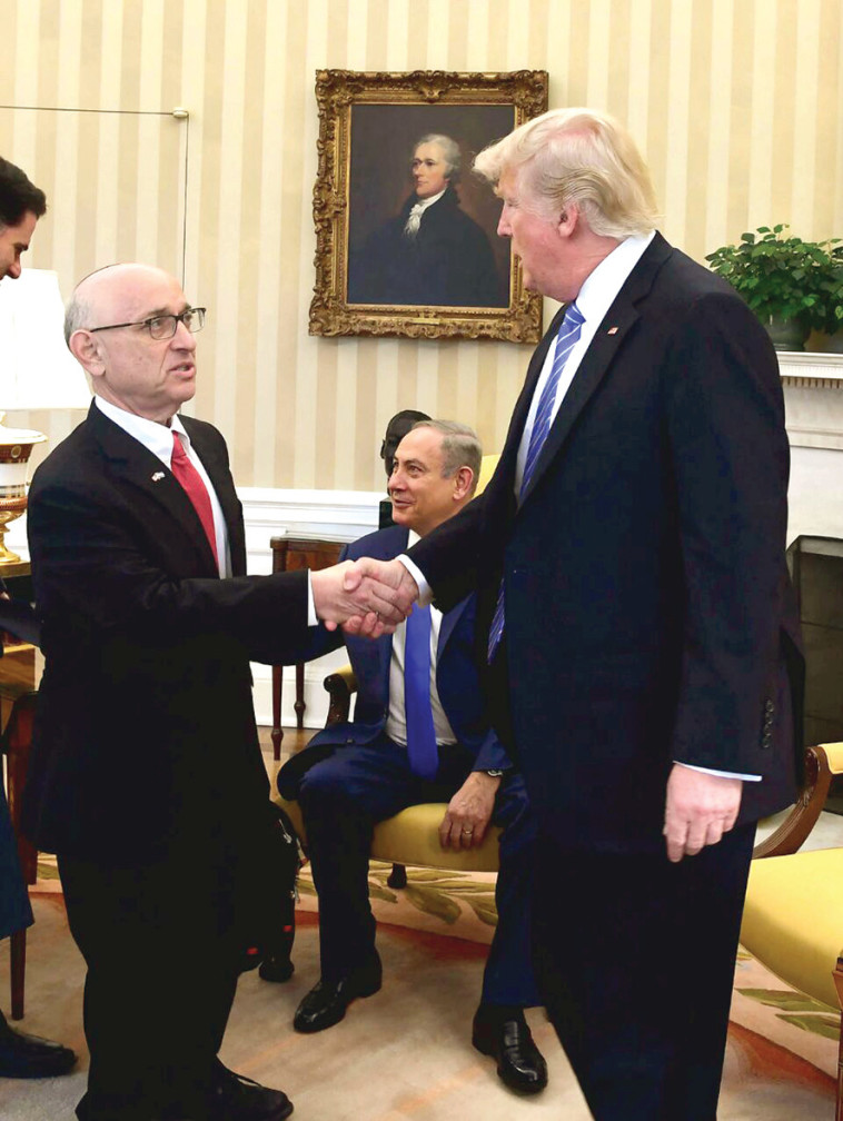 יעקב נגל עם נשיא ארה''ב לשעבר דונלד טראמפ