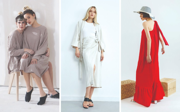 בגדי פשתן: מירית רודריג (889 שקלים), חצאית וקימונו קסטרו (199 ו-329 שקלים) ואוננוקו (450 שקלים)