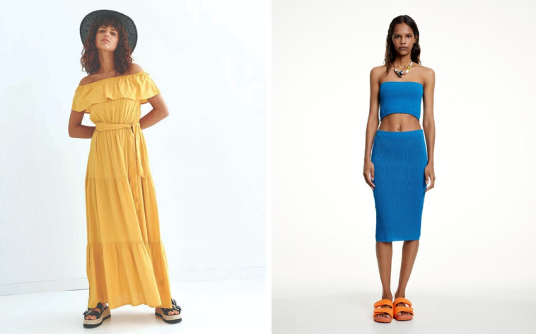 שמלת סטרפלז, שוז אונליין (129 שקלים), סט סטרפלז PARFOIS (94.90 שקלים)