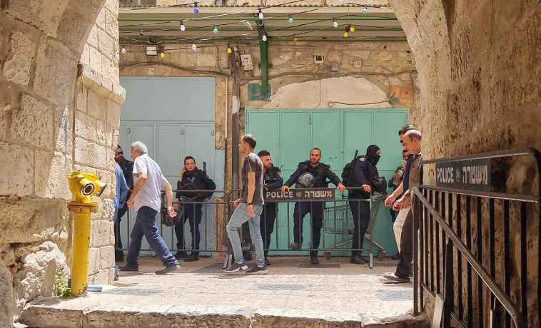 כוחות הביטחון בעיר העתיקה בירושלים (צילום: דוברות המשטרה)