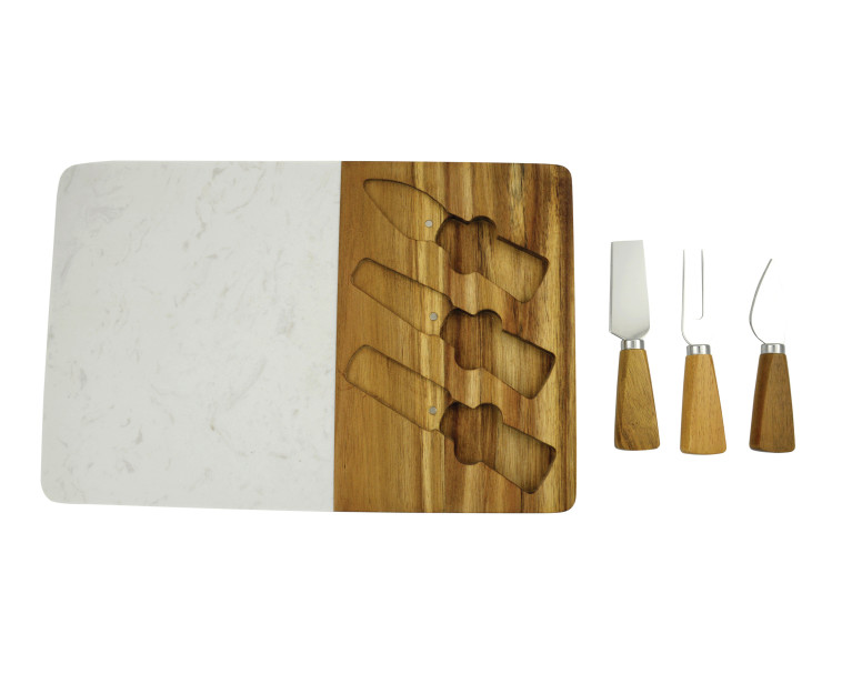 מגש להגשת גבינות עץ משולב של סולתם