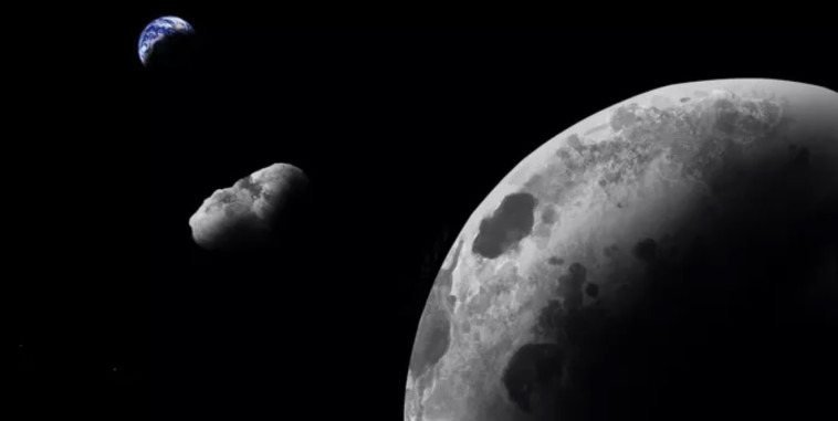 הדמיה בעיני אמן של האסטרואיד Kamo’oalewa, שאולי נוצר מפיסה שניתזה מהירח (צילום: Addy Graham/University of Arizona  )