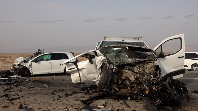 זירת התאונה בכביש 90