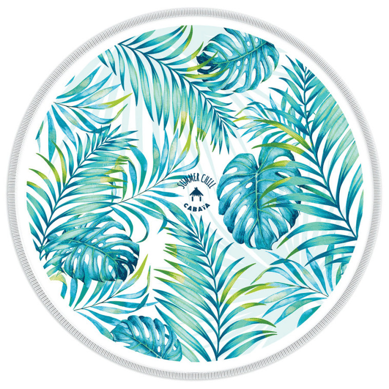 מגבת חוף עגולה עם כיס לטלפון ולארנק של המותג cabaia 249 שקל להשיג באתר swagg