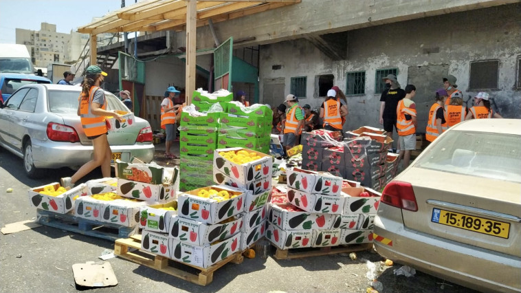 משטחי ארגזים עם ירקות