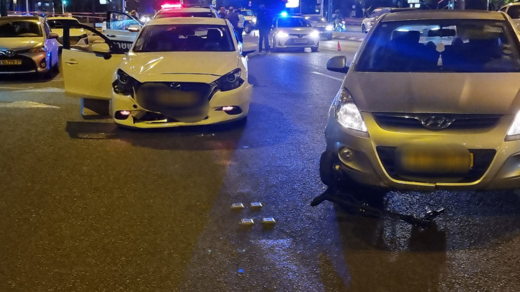 זירת התאונה בפתח תקווה