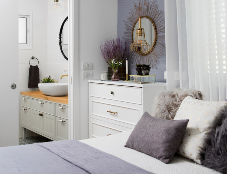 חדר שינה בעיצוב יפעת אברמסון. דלתות חמדיה