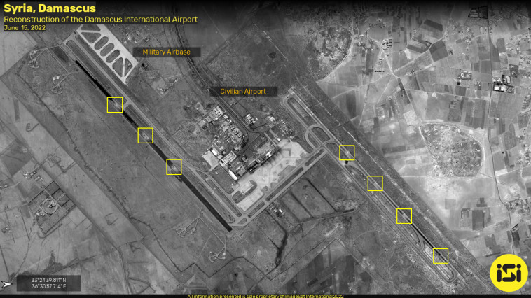 Photographs of the Damascus airport restoration works, from the intelligence report of ImageSat International (ISI) (Photo: ImageSat International (ISI) www.imagesatintl.com)