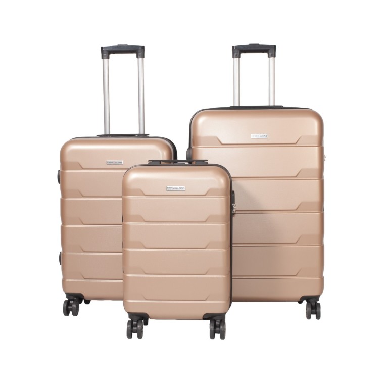 שלישיית מזוודות העשויות מחומר ABS של המותג SWISS ALPINE