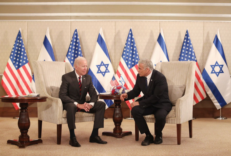 פגישת ג'ו ביידן ויאיר לפיד (צילום: אבישג שאר-ישוב/לע''מ)