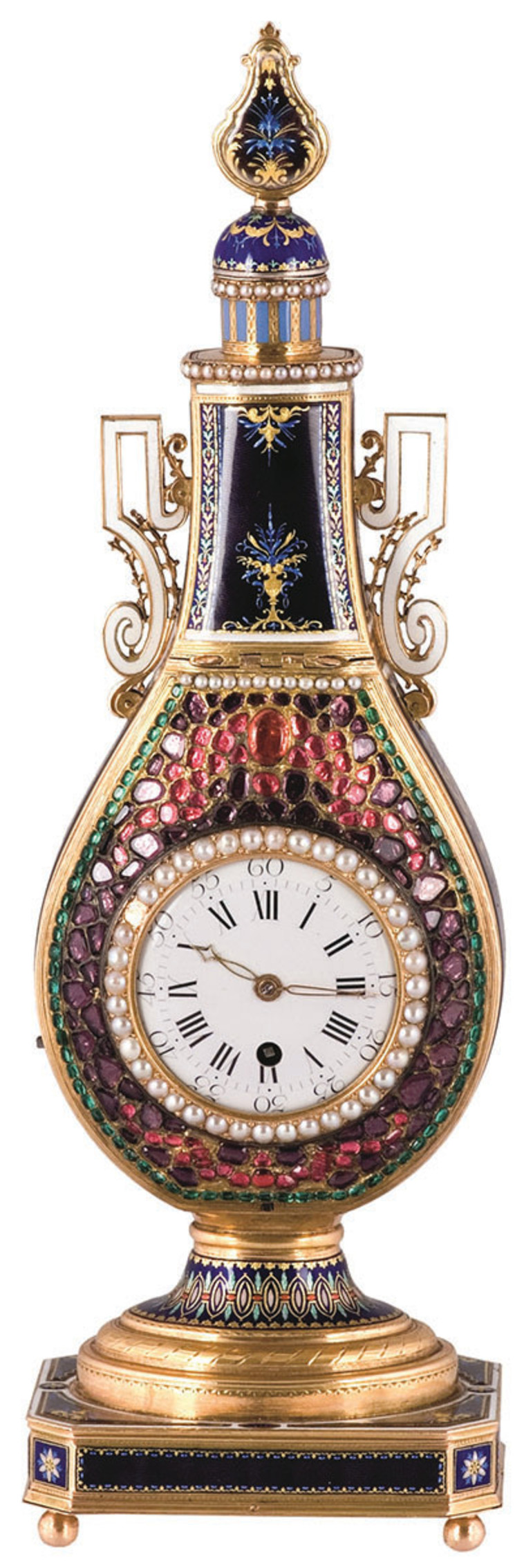 בקבוק עם שעון וציפור מזמרת. ז'אקה - דרוז וולשו. לונדון 1800 (צילום: אבשלום אביטל,דניאלה גולן)
