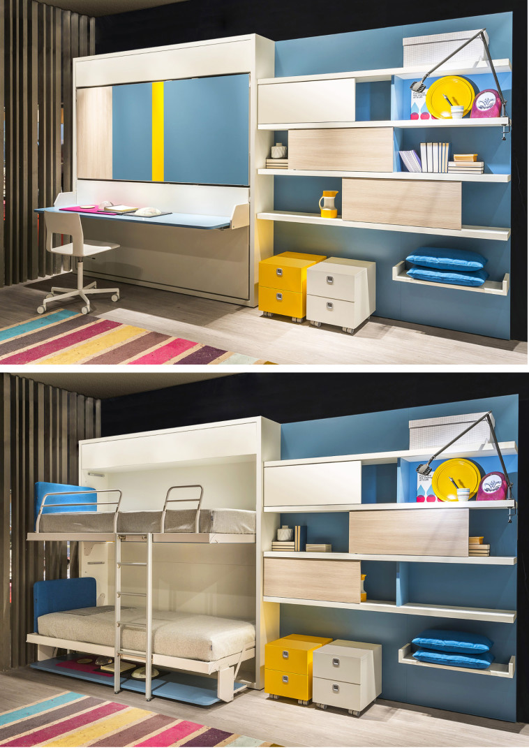 חדר ילדים שלם בתוך יחידת קיר מתקפלת, MILANO SMART LIVING (צילום: יח''צ)