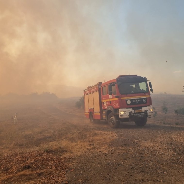 שריפה בגולן (צילום: כבאות והצלה מחוז צפון)