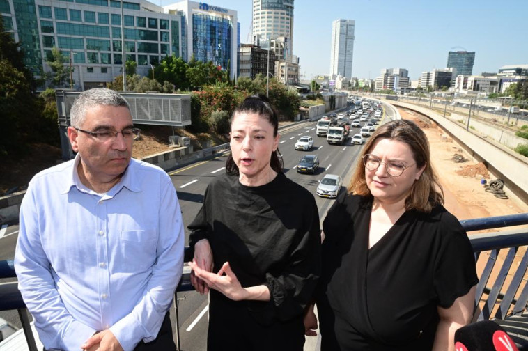 מרב מיכאלי, מיכל פרנק ועוזי לוין בחניכת נתיב הפלוס החדש בנתיבי איילון 