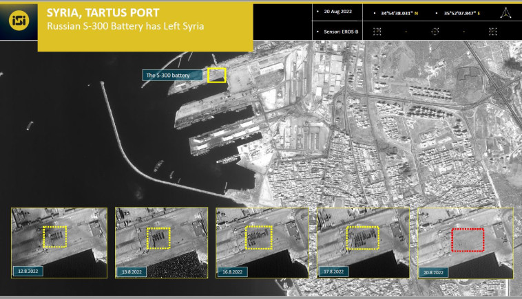 תמונת הלווין על העברת סוללת S-300 מסוריה לרוסיה (צילום: ImageSat International (ISI))