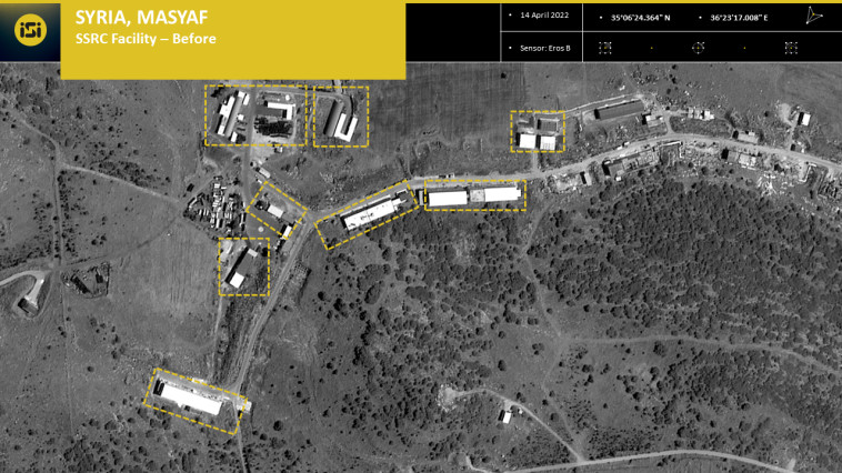 A satellite image of a missile manufacturing plant in Mezaif in Syria (Photo: ImageSat International (ISI))