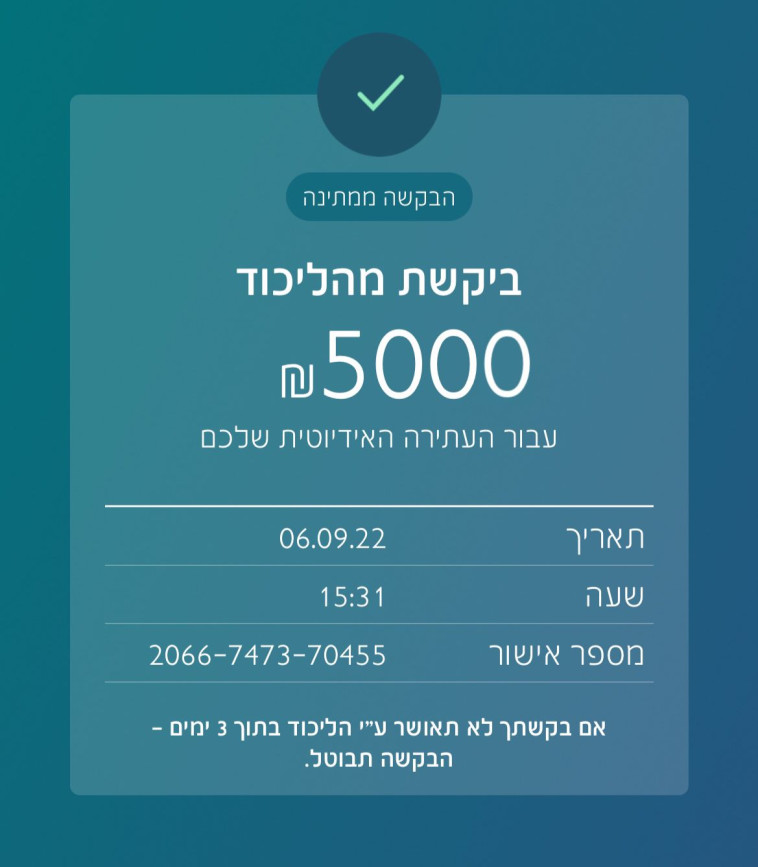 בקשת הפיצוי הכספי של מרצ מהליכוד (צילום: צילום מסך)