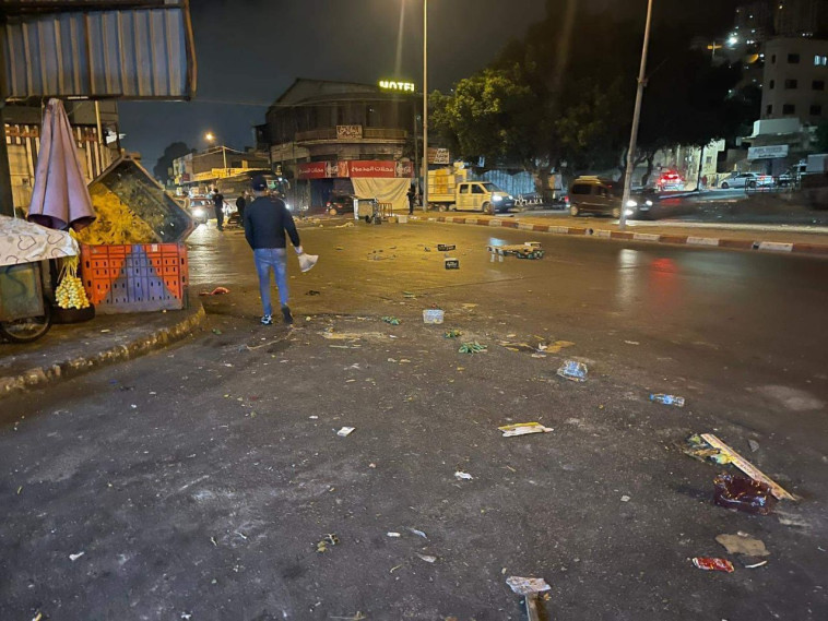 Les rues de Naplouse après les affrontements (Photo : Arab Networks)